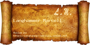 Langhammer Marcell névjegykártya
